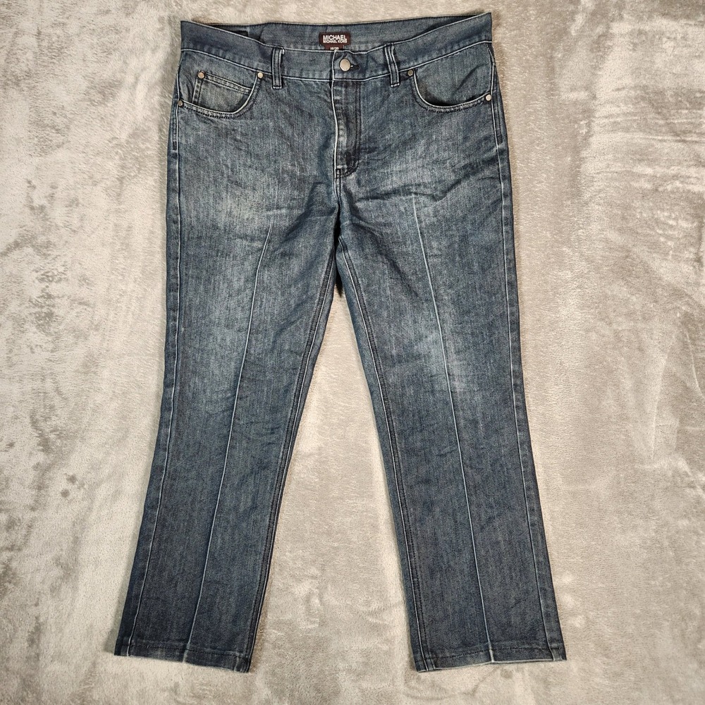 Michael Kors Mens Jeans Dark Wash Blue Straight Leg Size 38X30